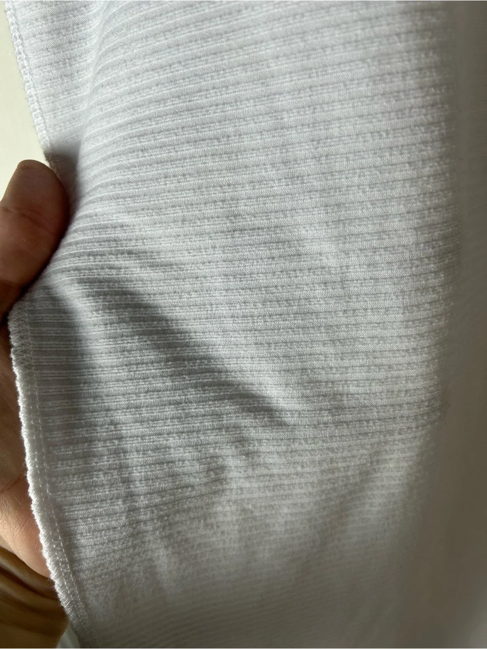 Le Petit Solid White Baby Blanket Stretchy Swaddle Ribbed Stripes Thin